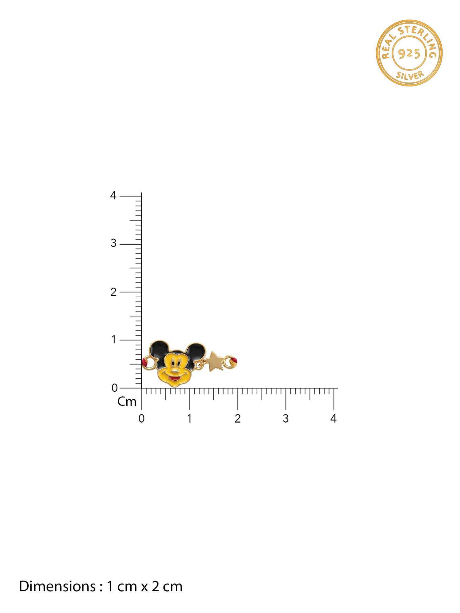 Golden Mickey Mouse Star Kids Rakhi