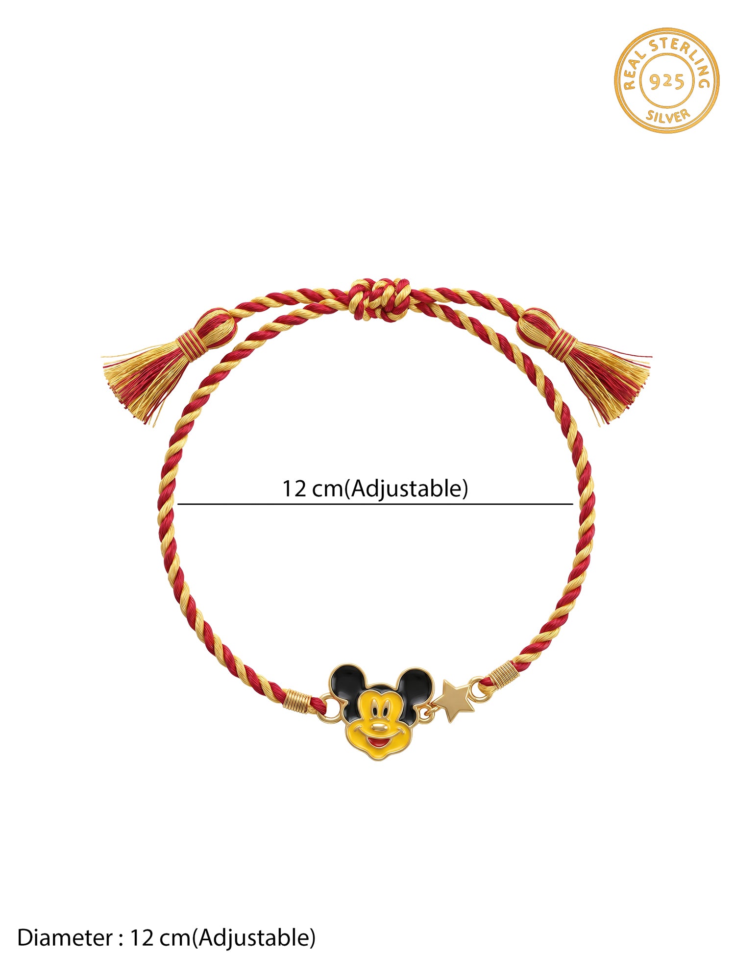 Golden Mickey Mouse Star Kids Rakhi