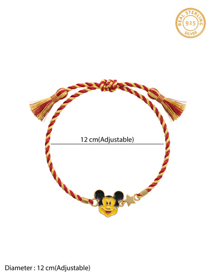 Golden Mickey Mouse Star Kids Rakhi