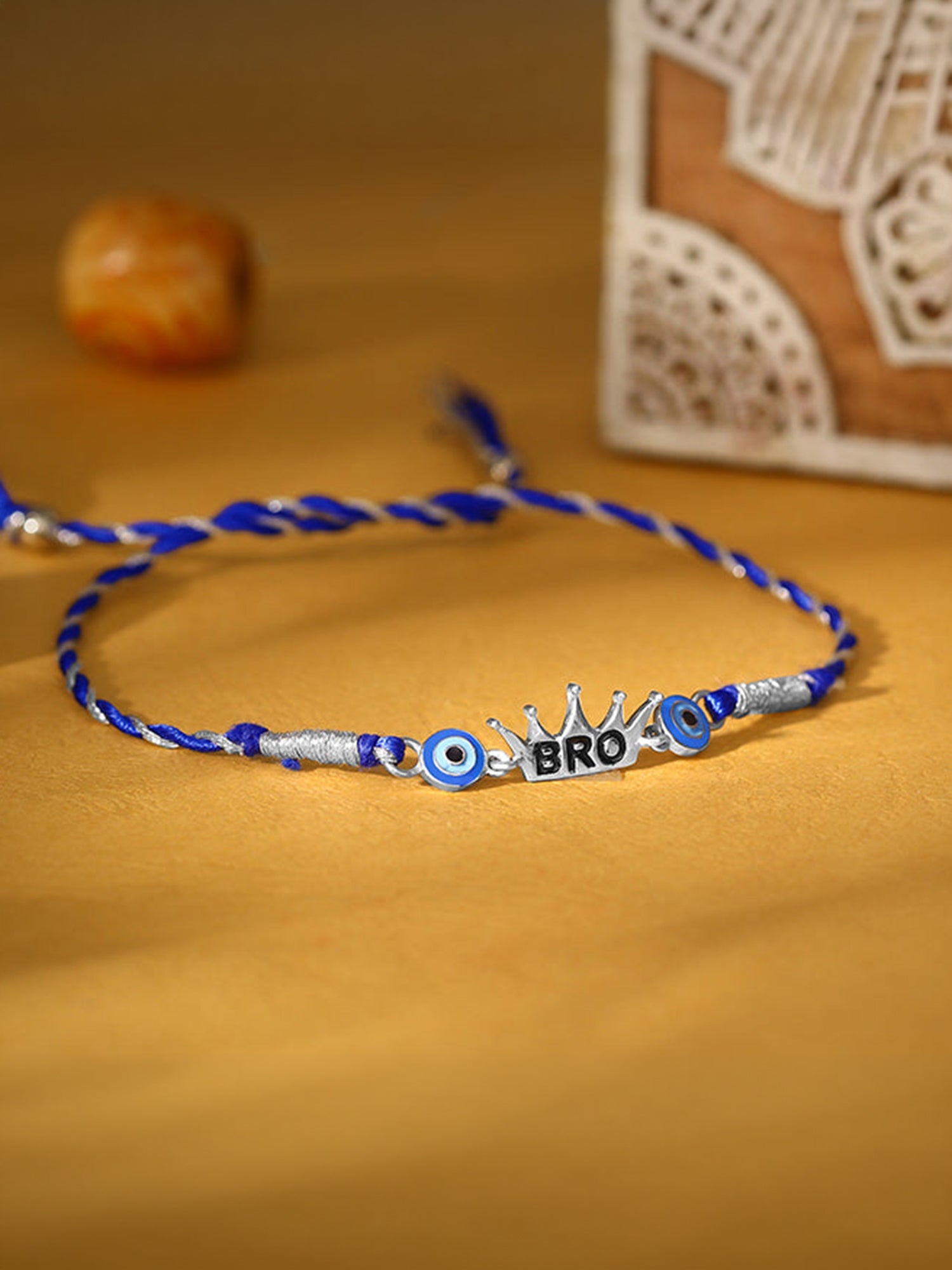 Silver King Bro Evil Eye Rakhi