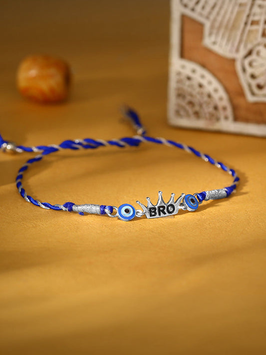 Silver King Bro Evil Eye Rakhi