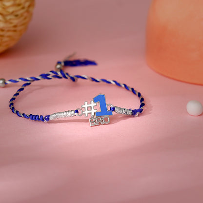 Silver No. 1 Bro Kids Rakhi for Kids
