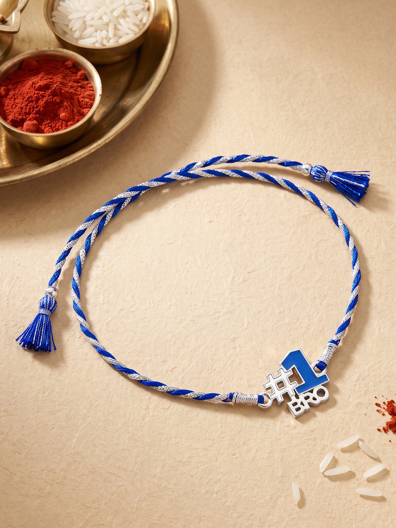 Silver No. 1 Bro Kids Rakhi