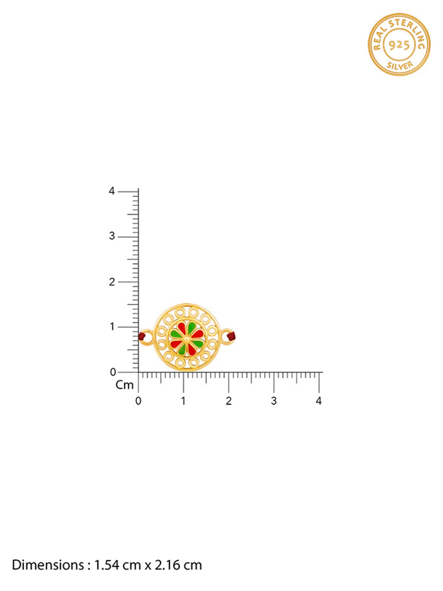 Golden Floral Circle Rakhi