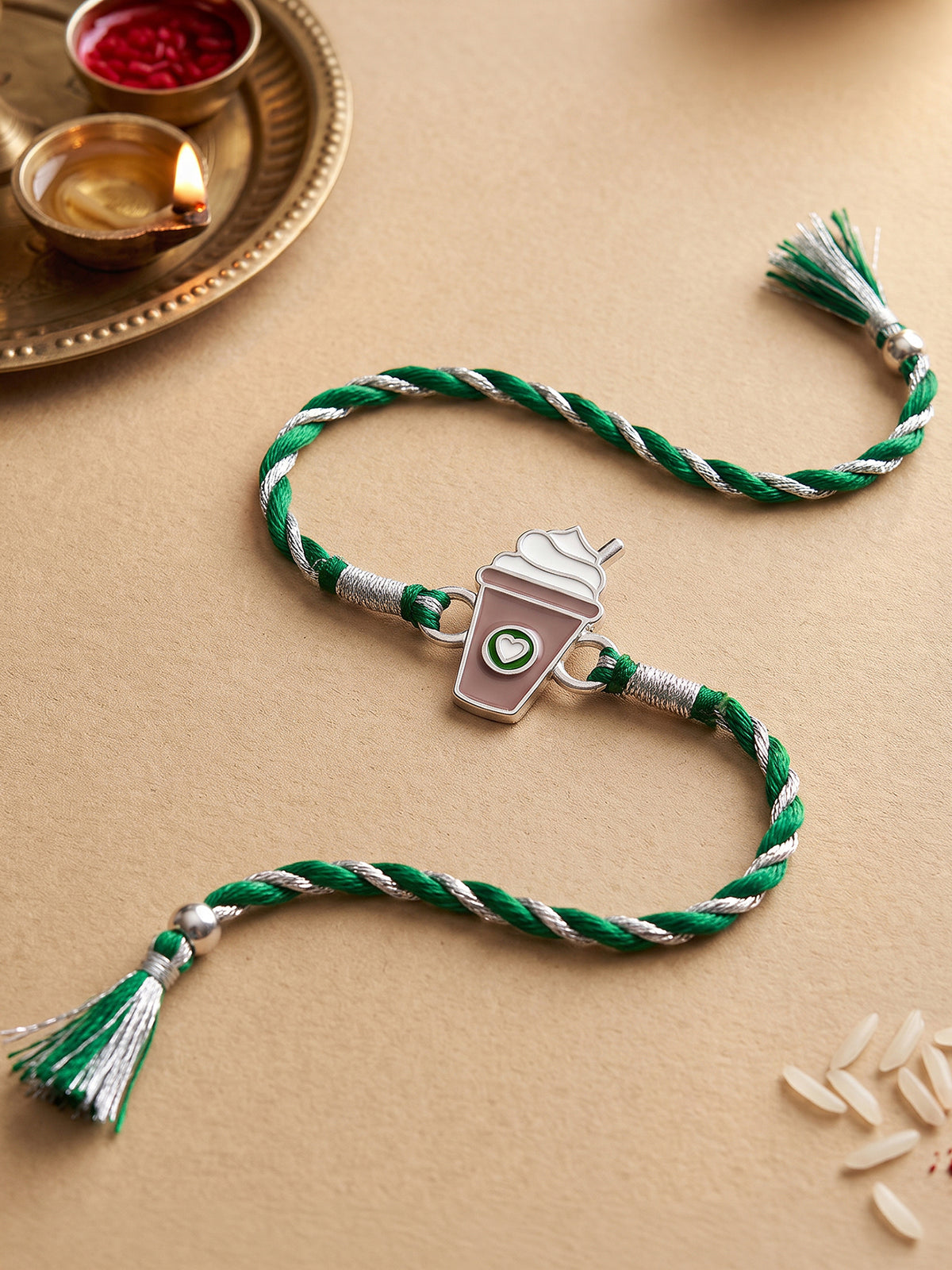 Silver Choco Frappe Rakhi