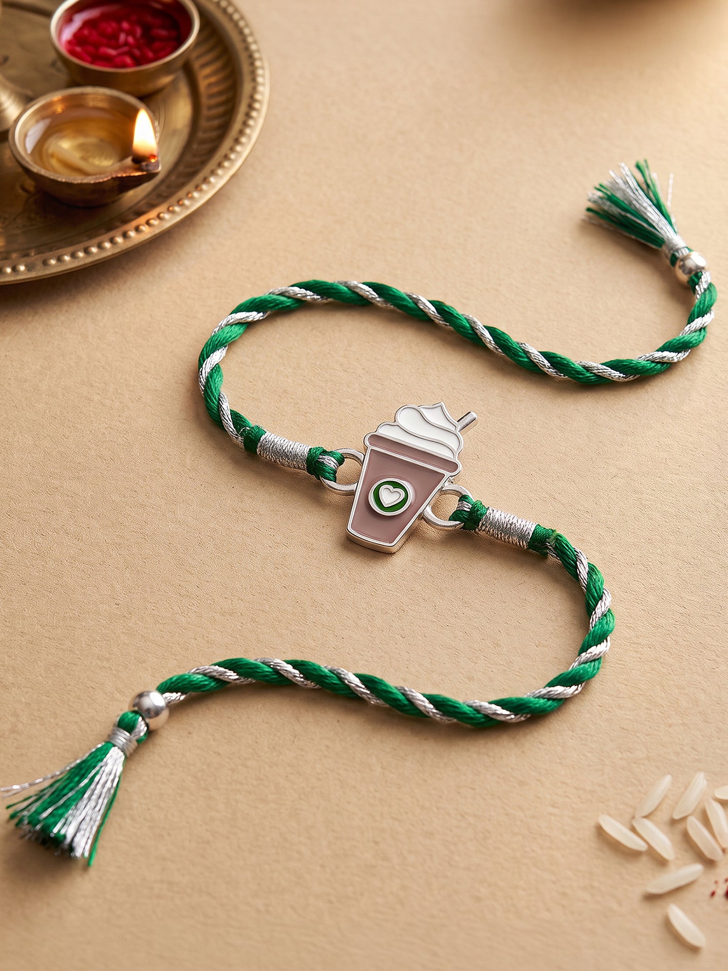 Silver Choco Frappe Rakhi