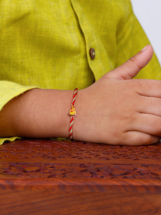 Golden Pizza Rakhi for Kids