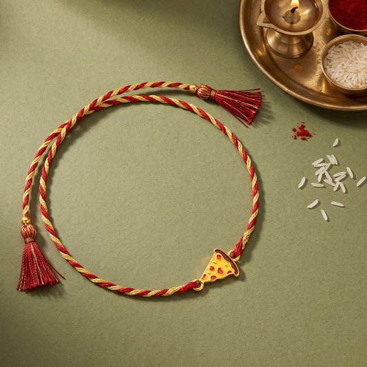 Golden Pizza Rakhi for Kids