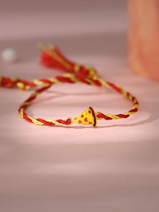 Golden Pizza Rakhi for Kids