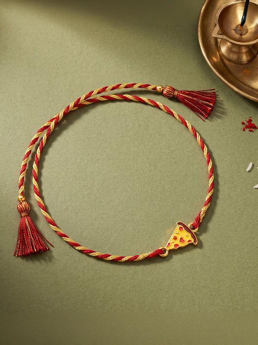Golden Pizza Rakhi for Kids