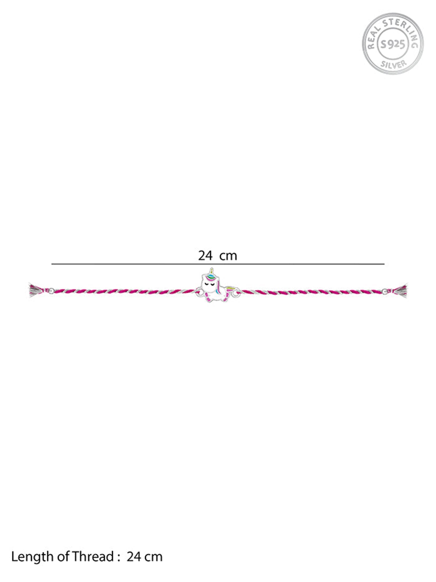 Silver Snoozy Unicorn Rakhi for Kids