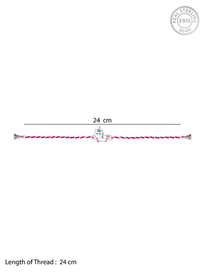 Silver Snoozy Unicorn Rakhi for Kids