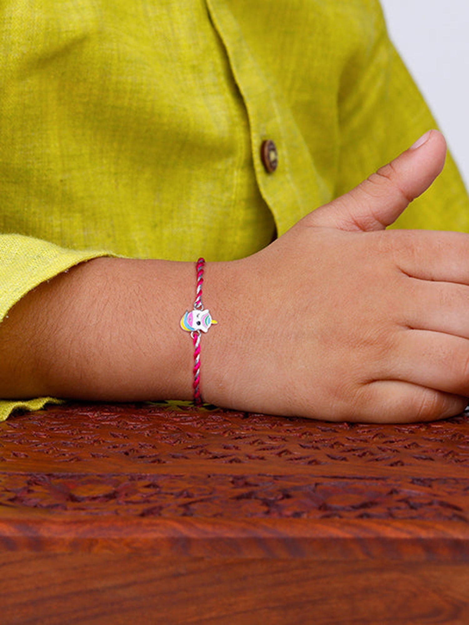 Silver Unicorn Winks Rakhi for Kids