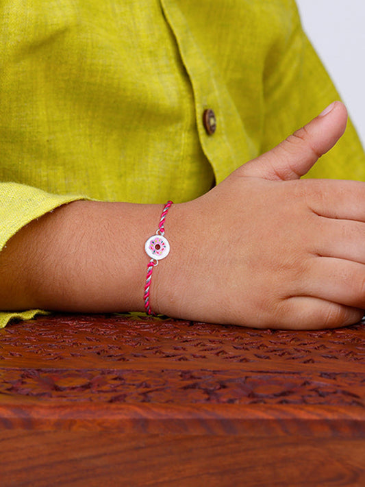 Silver Donut Life Rakhi for Kids
