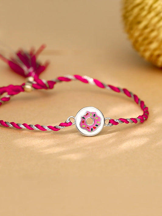 Silver Donut Life Rakhi for Kids