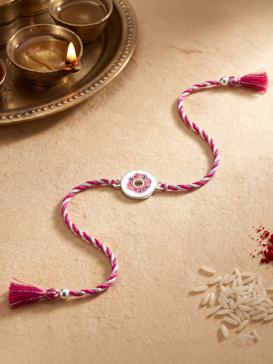 Silver Donut Life Rakhi for Kids