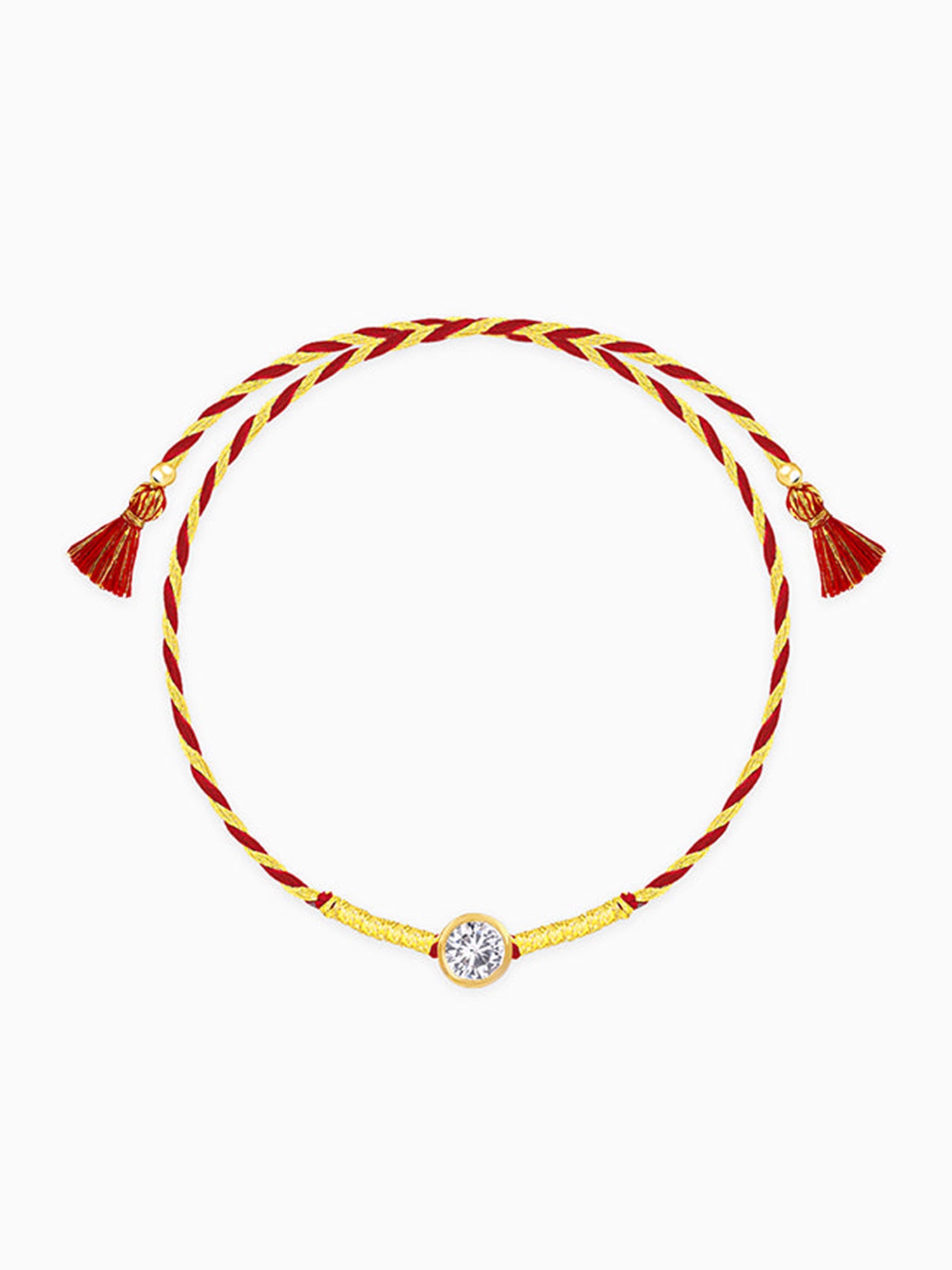 Golden Sphere Zircon Rakhi