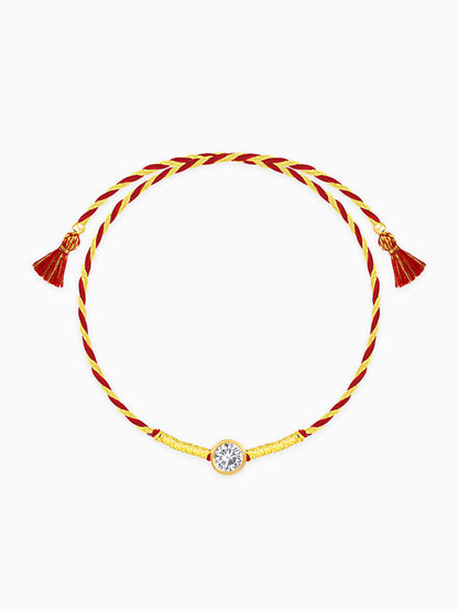 Golden Sphere Zircon Rakhi