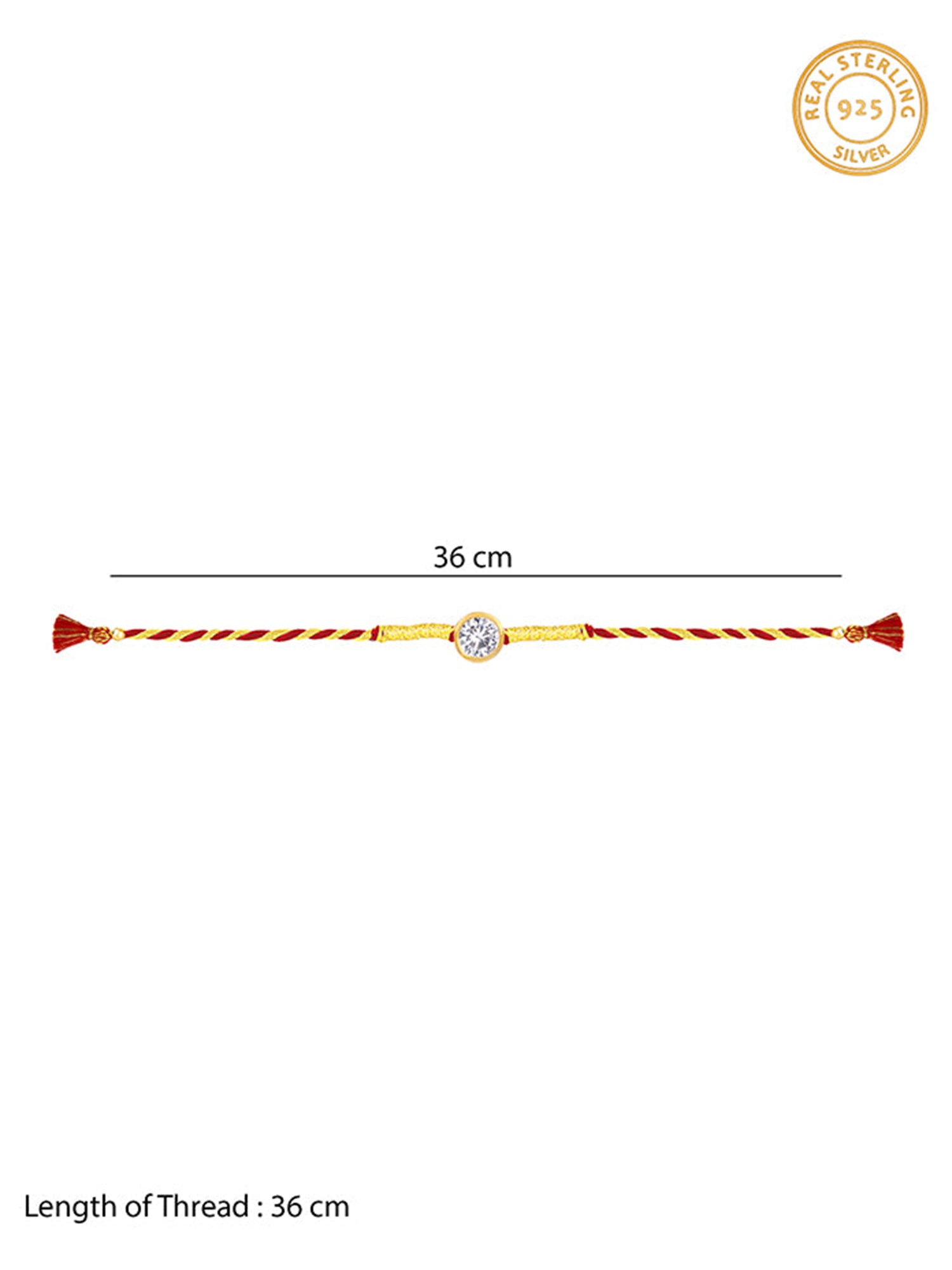 Golden Sphere Zircon Rakhi