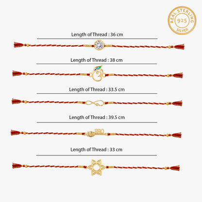 Golden Mangal Rakhi Combo (Set of 5)
