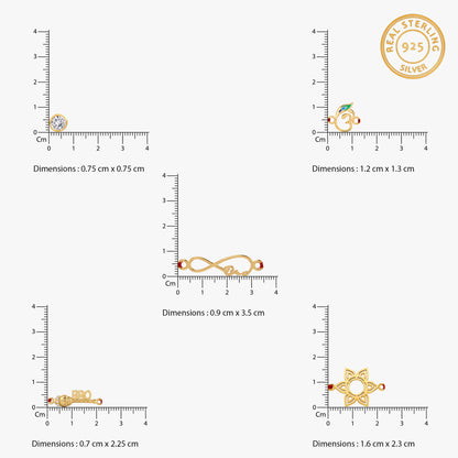 Golden Mangal Rakhi Combo (Set of 5)