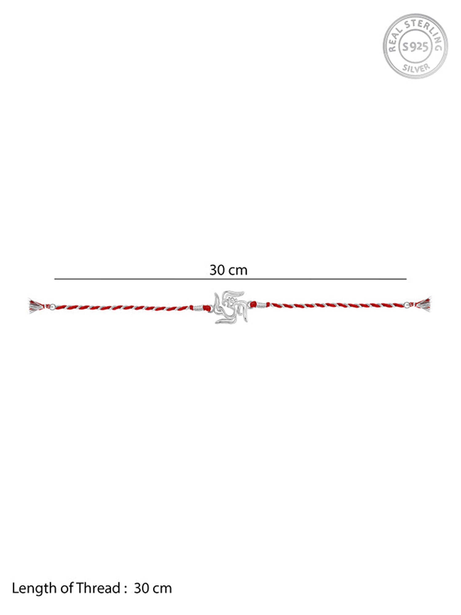 Silver Om and Swastik Rakhi