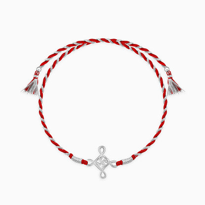 Silver Minimal Swastika Rakhi