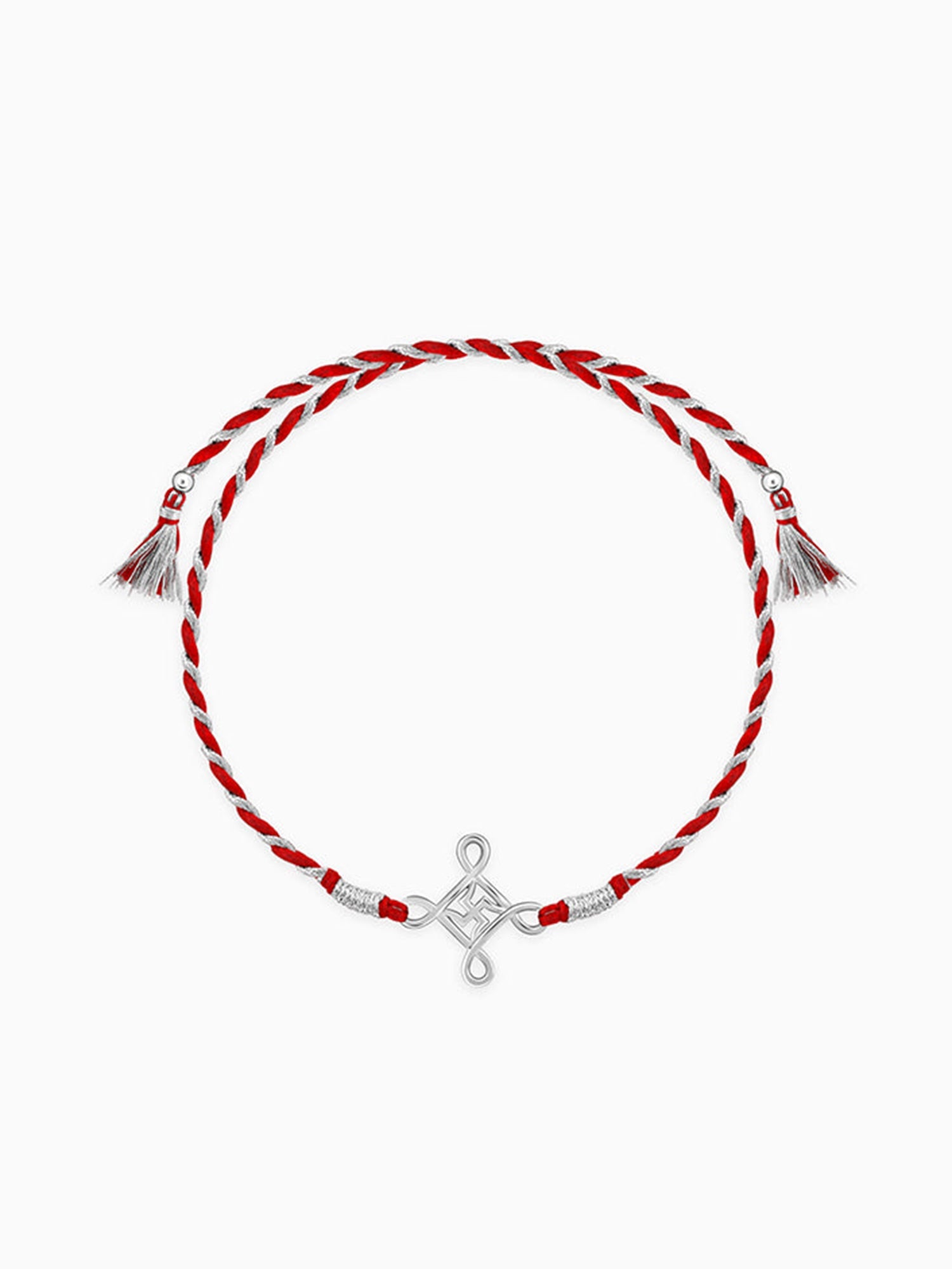 Silver Minimal Swastika Rakhi