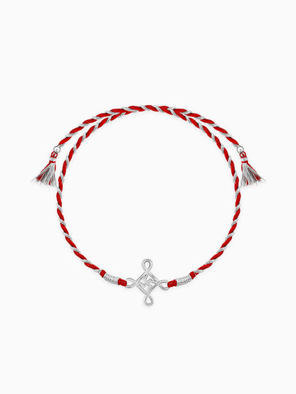 Silver Minimal Swastika Rakhi