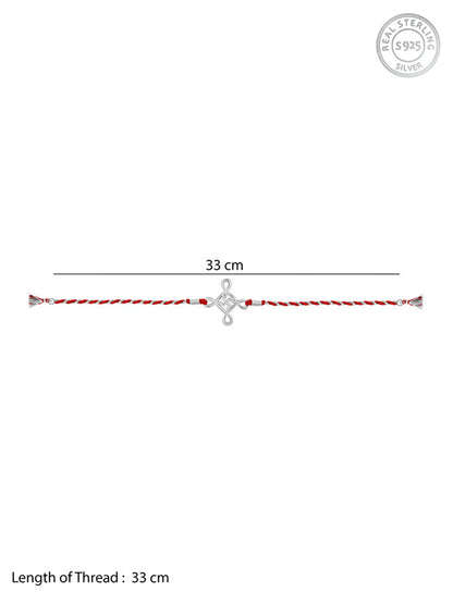 Silver Minimal Swastika Rakhi