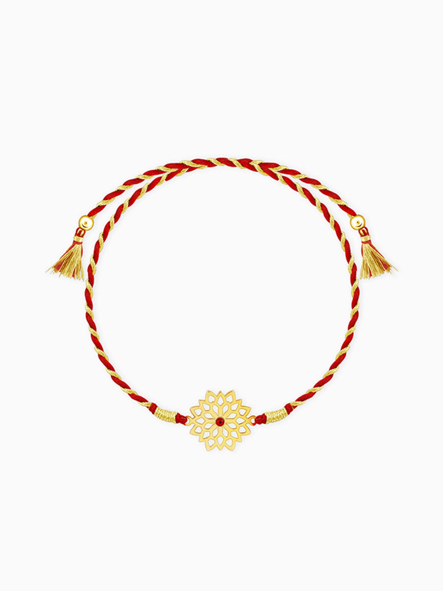 Golden Sparkling Floral Rakhi