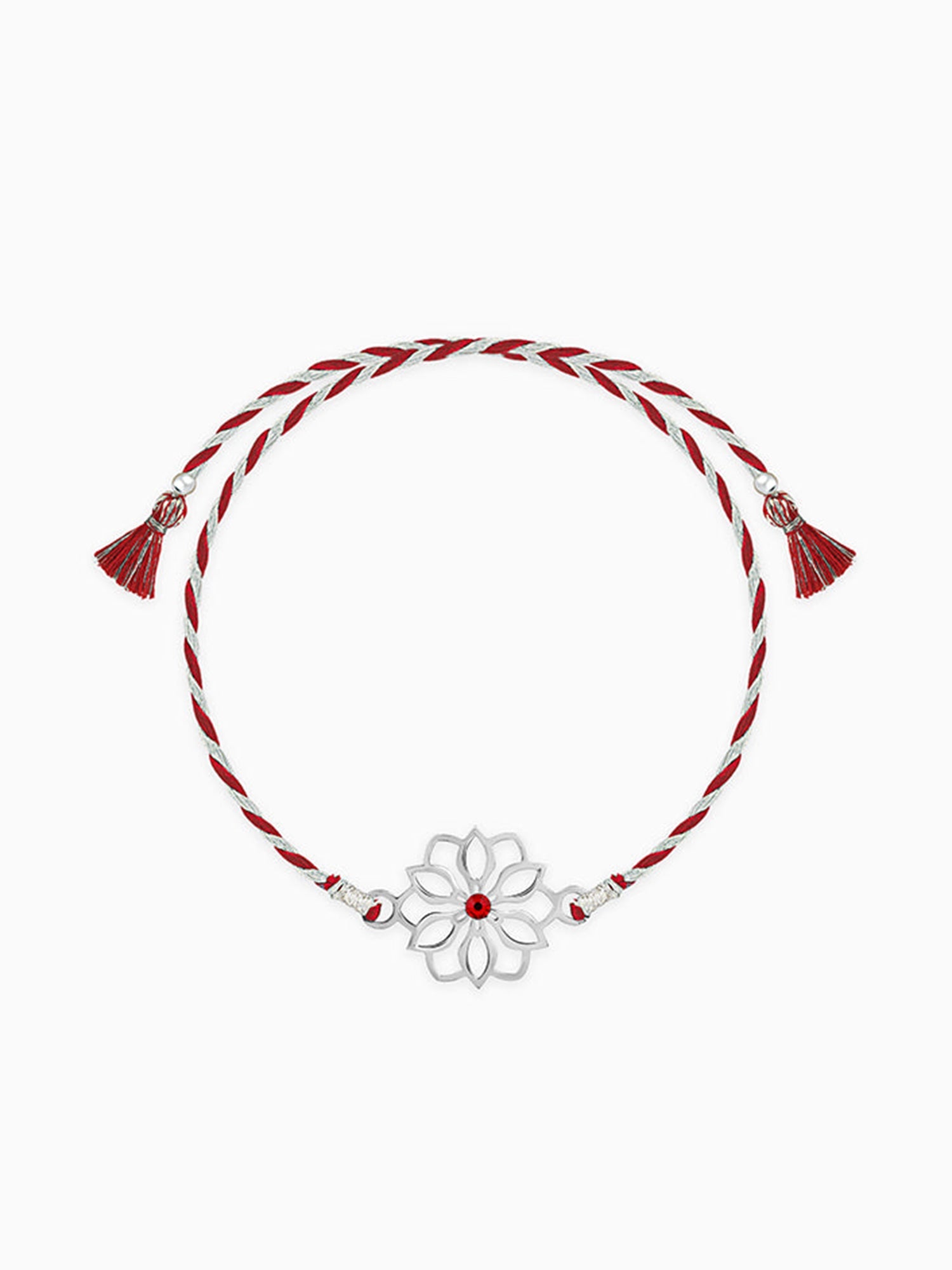 Silver Floral Bloom Rakhi