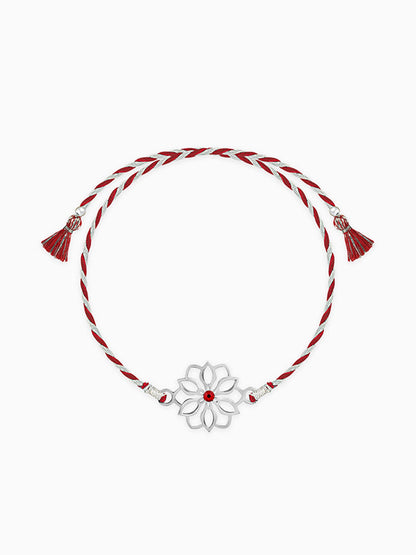 Silver Floral Bloom Rakhi