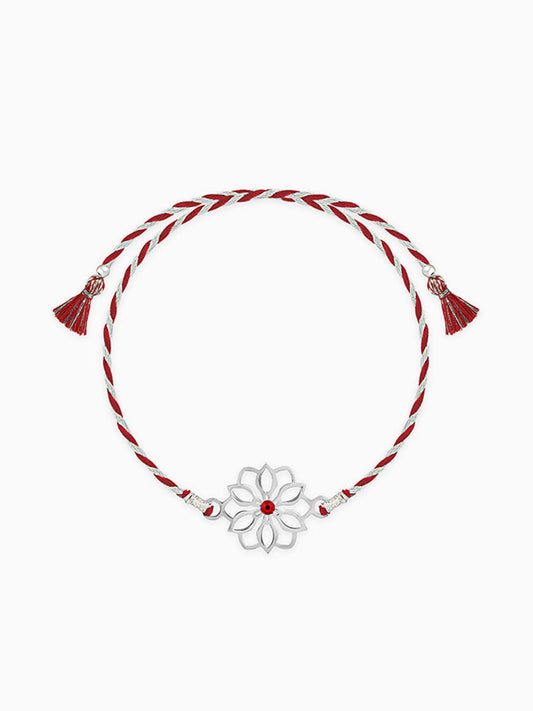 Silver Floral Bloom Rakhi
