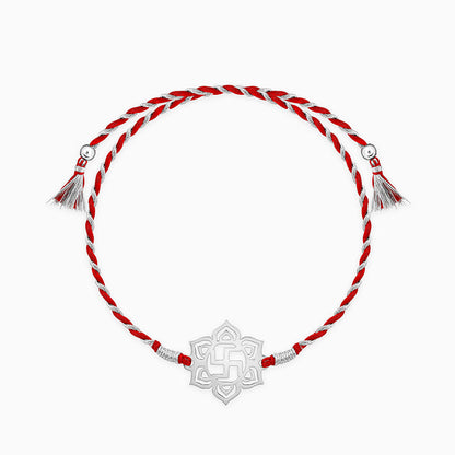 Silver Spiritual Swastik Rakhi