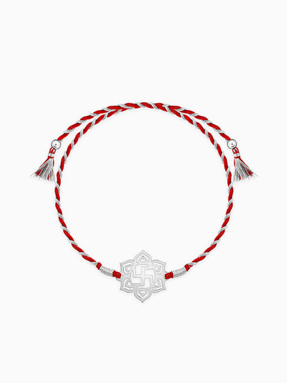 Silver Spiritual Swastik Rakhi