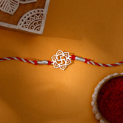 Silver Spiritual Swastik Rakhi