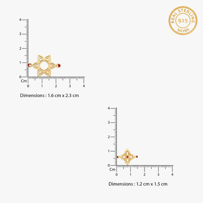 Golden Starry Floral Rakhi Combo (Set of 2)
