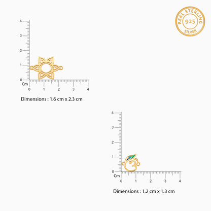 Golden Flower Omkara Rakhi Combo (Set of 2)