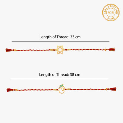 Golden Flower Omkara Rakhi Combo (Set of 2)