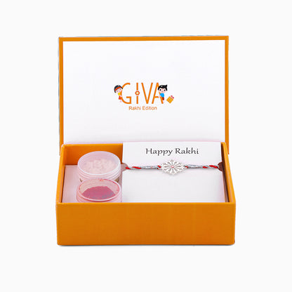 Silver Floral Rakhi