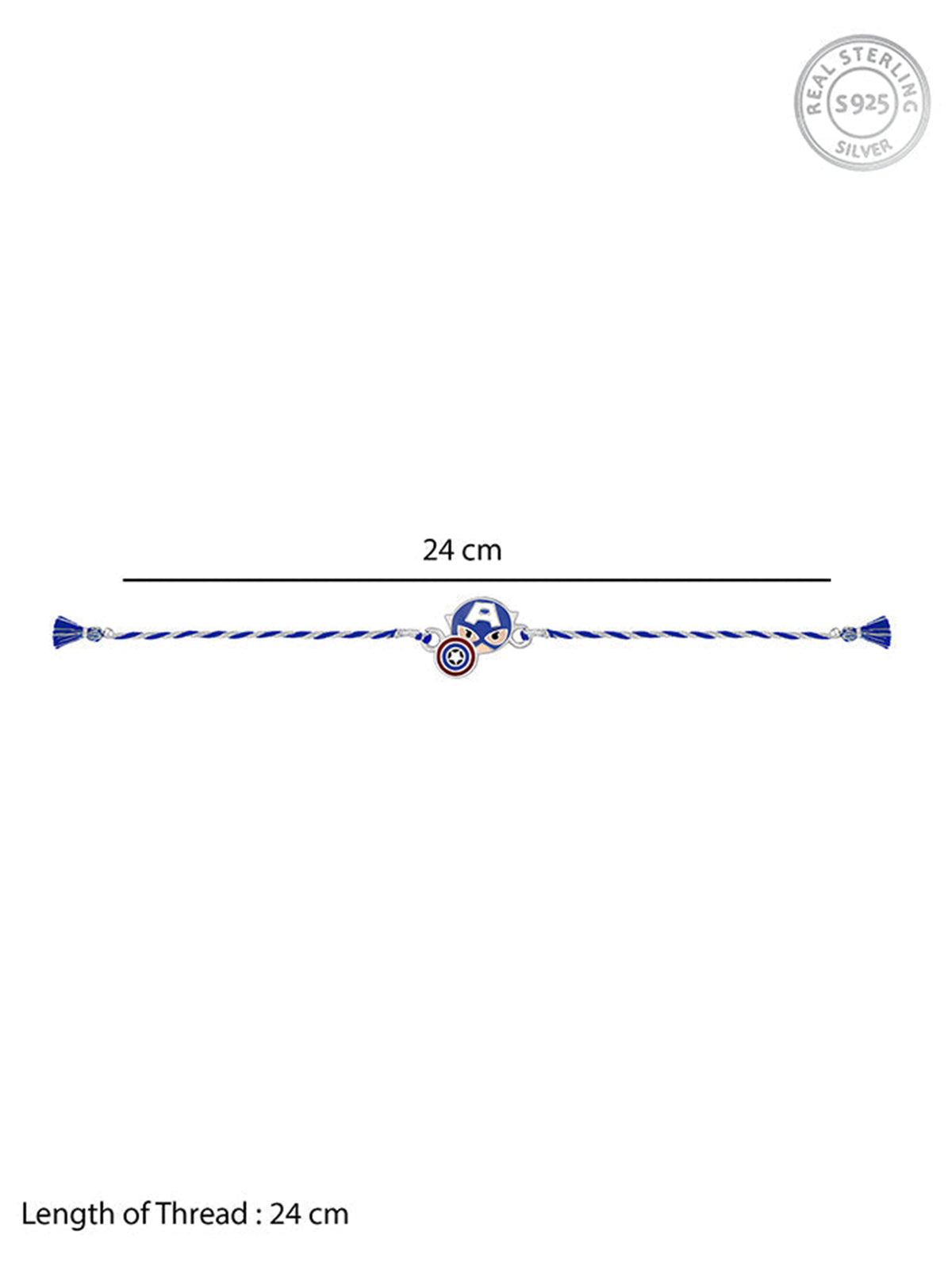 Silver Captain America Rakhi for Kids