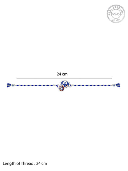 Silver Captain America Rakhi for Kids