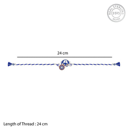 Silver Captain America Rakhi for Kids