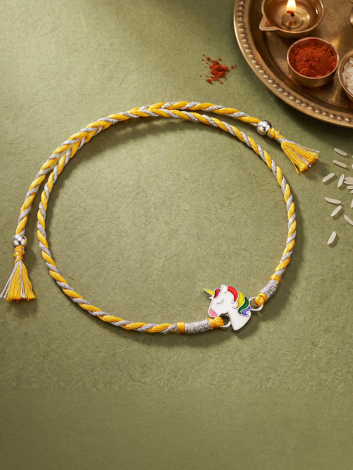 Silver Unicorn Rakhi for Kids