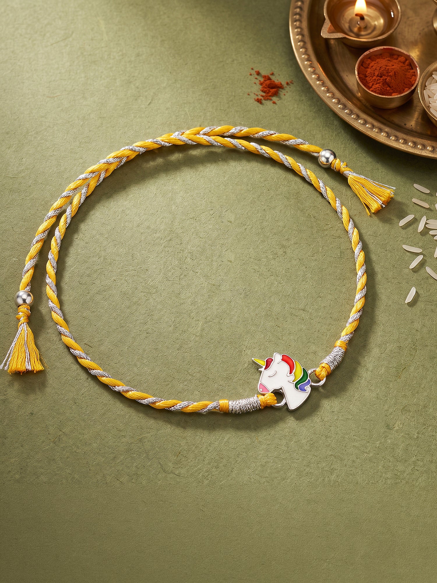 Silver Unicorn Rakhi for Kids