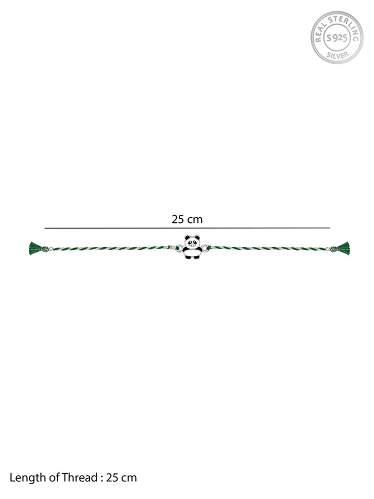 Silver Cute Panda Rakhi for Kids