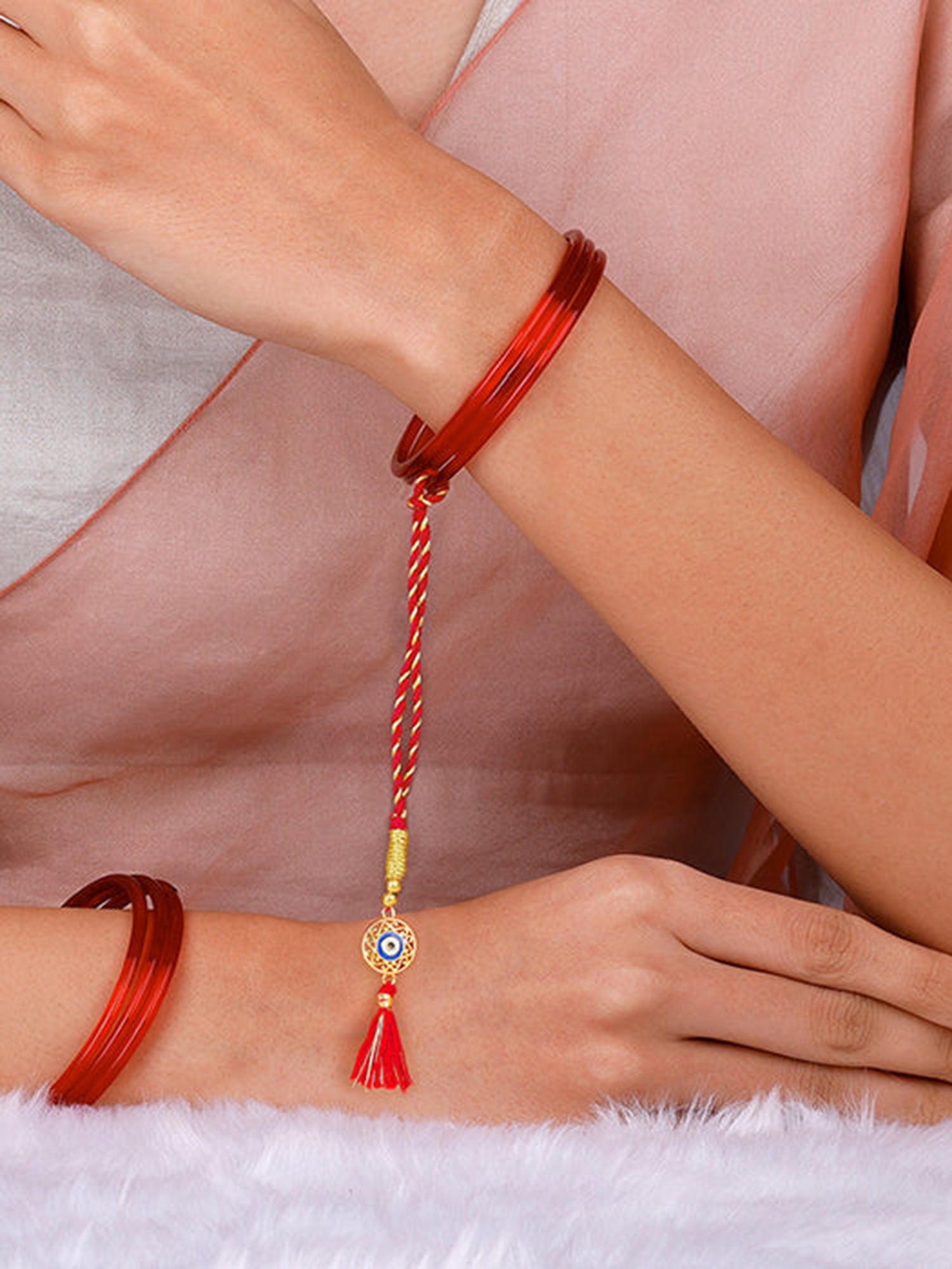 Golden Mandala Evil Eye Lumba Rakhi