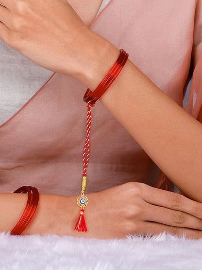 Golden Mandala Evil Eye Lumba Rakhi