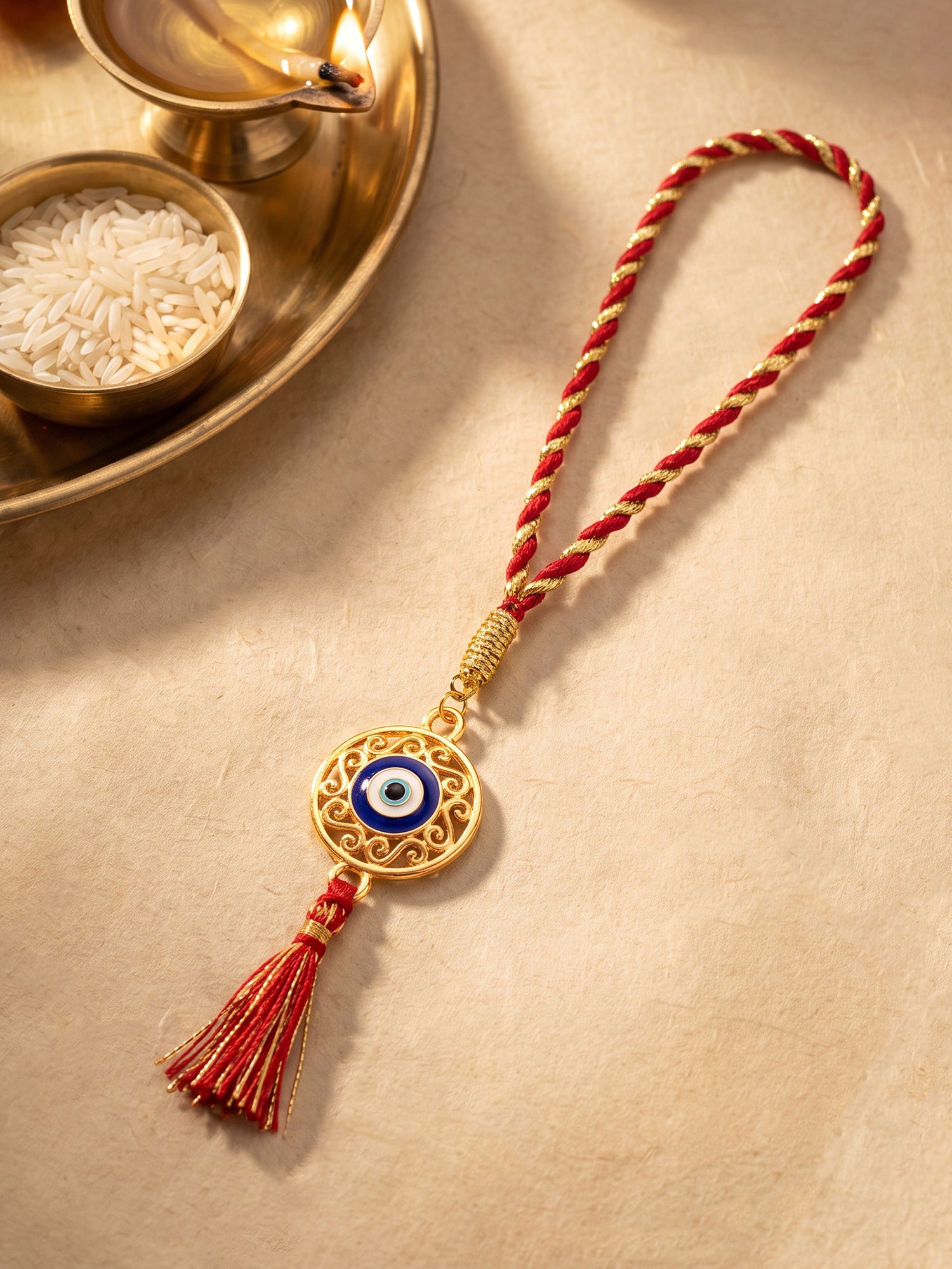Golden Mandala Evil Eye Lumba Rakhi